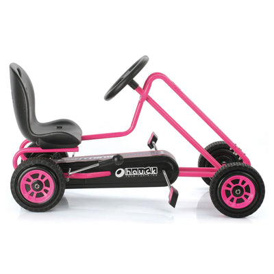 hauck Lightning Ergonomic Pedal Ride On Go Kart Toys for Boys and Girls, Pink