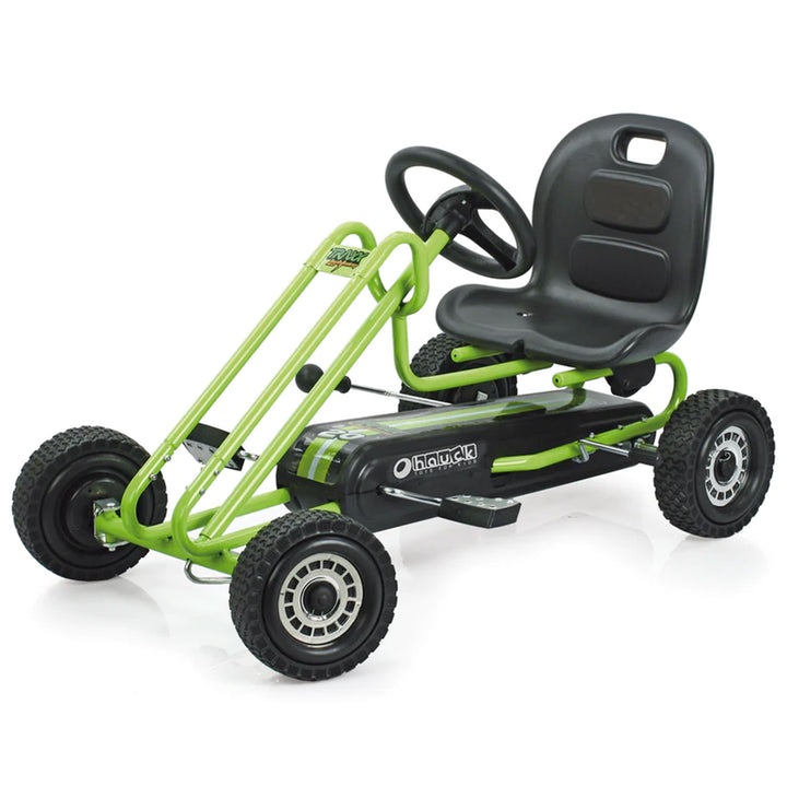 hauck Lightning Ergonomic Pedal Ride On Go Kart Toys for Boys and Girls, Green