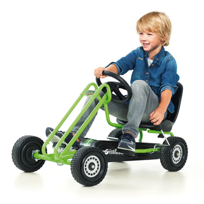 hauck Lightning Ergonomic Pedal Ride On Go Kart Toys for Boys and Girls, Green