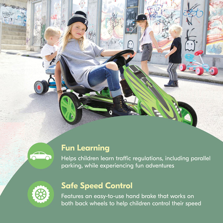 Hauck Pedal Go Kart w/Adjustable Bucket Seat for Kids Ages 4-8(Open Box)