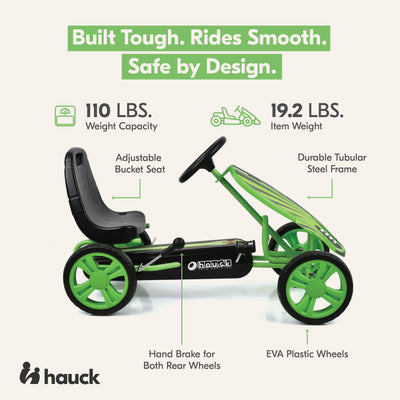 hauck Speedster Pedal Go Kart with Adjustable Bucket Seat for Kids Ages 4 to 8