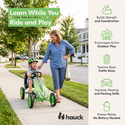 hauck Speedster Pedal Go Kart with Adjustable Bucket Seat for Kids Ages 4 to 8