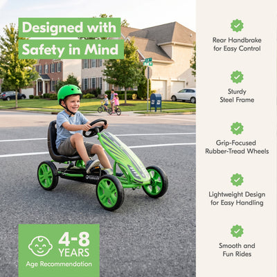 hauck Speedster Pedal Go Kart with Adjustable Bucket Seat for Kids Ages 4 to 8