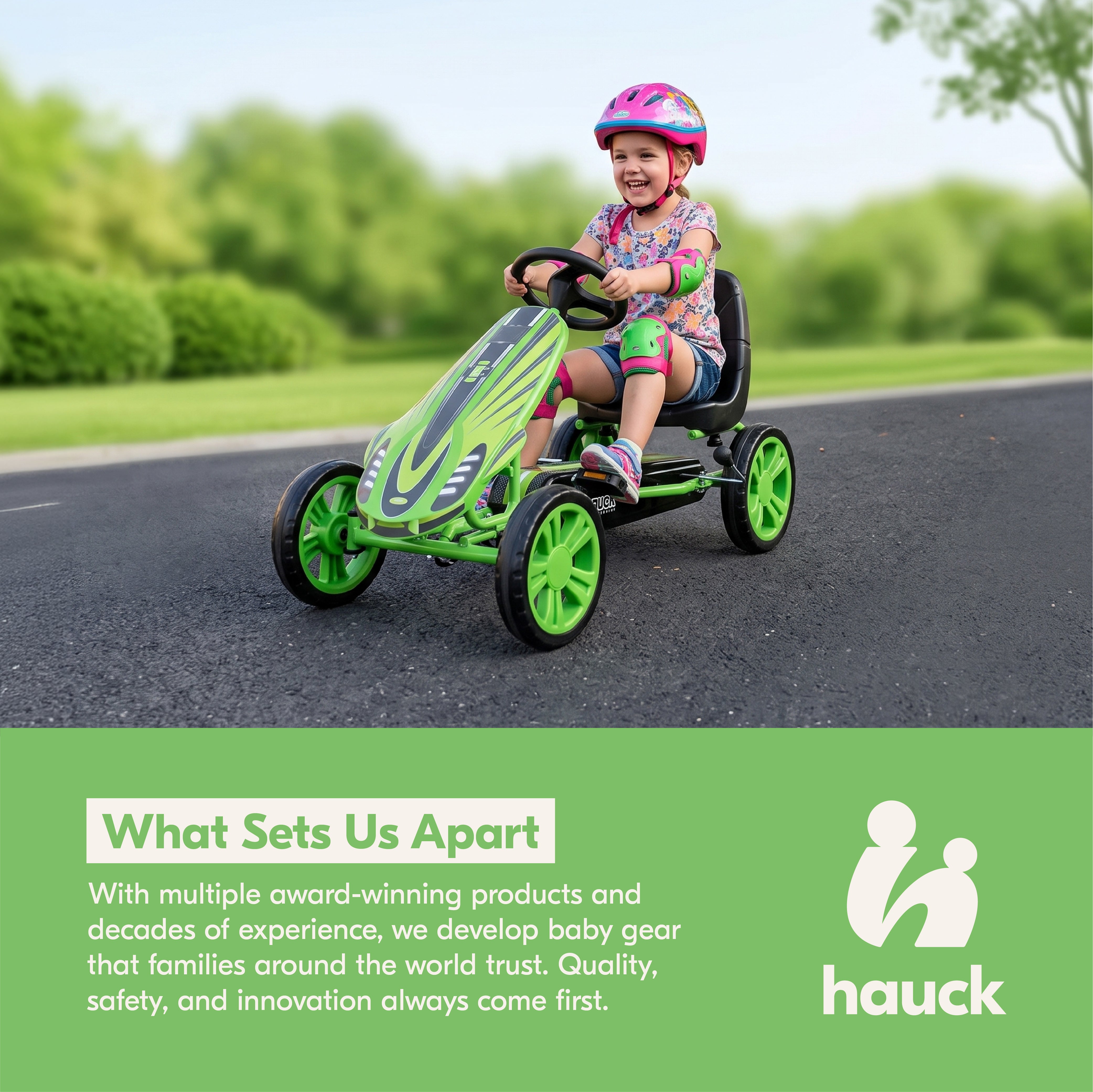 hauck Speedster Pedal Go Kart with Adjustable Bucket Seat for Kids Ages 4 to 8