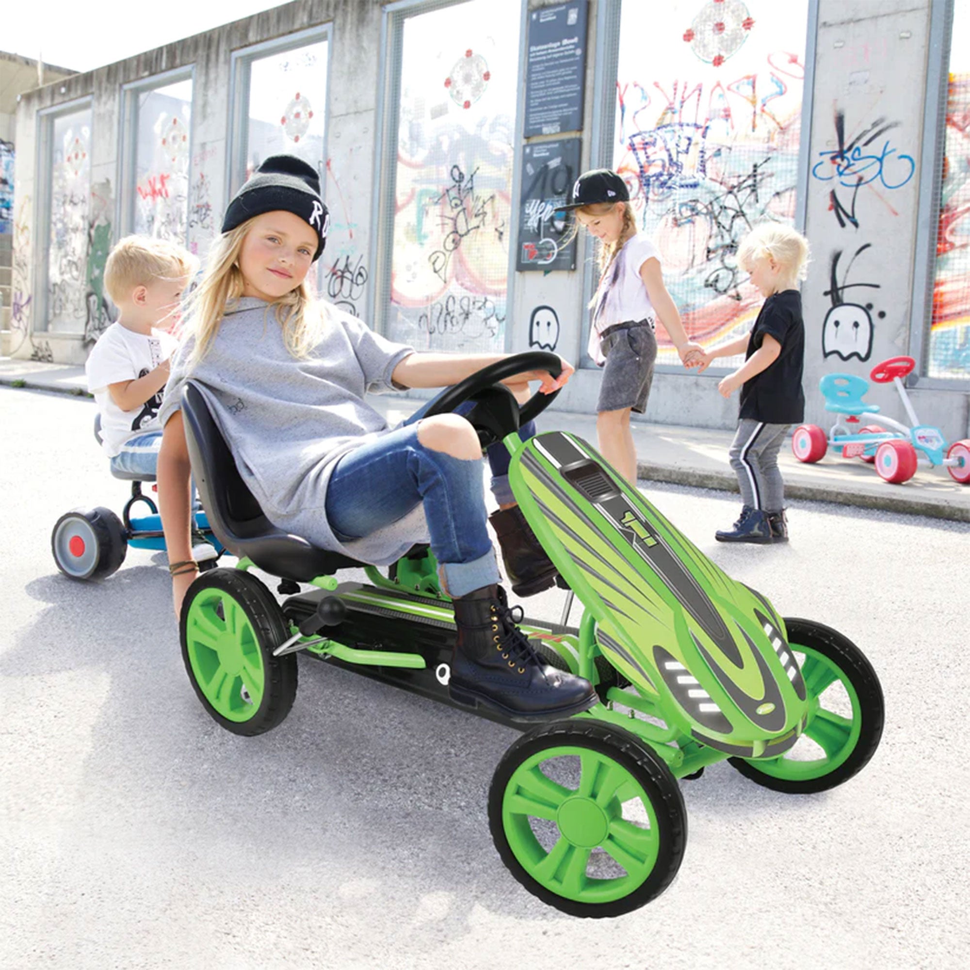 Hauck Speedster Pedal Go Kart w/ Adjustable Bucket Seat for Kids Ages 4-8 (Used) - VMInnovations