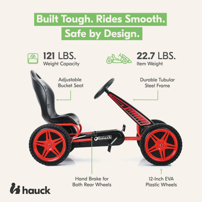 hauck Cyclone Pedal Go Kart with Adjustable Bucket Seat for Kids Ages 4 to 8 - VMInnovations
