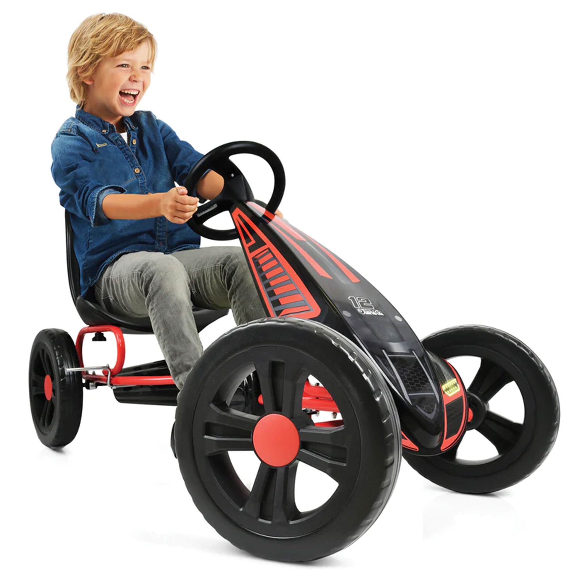 Hauck Cyclone Pedal Go Kart w/Adjustable Bucket Seat for Kids Ages 4-8(Open Box) - VMInnovations