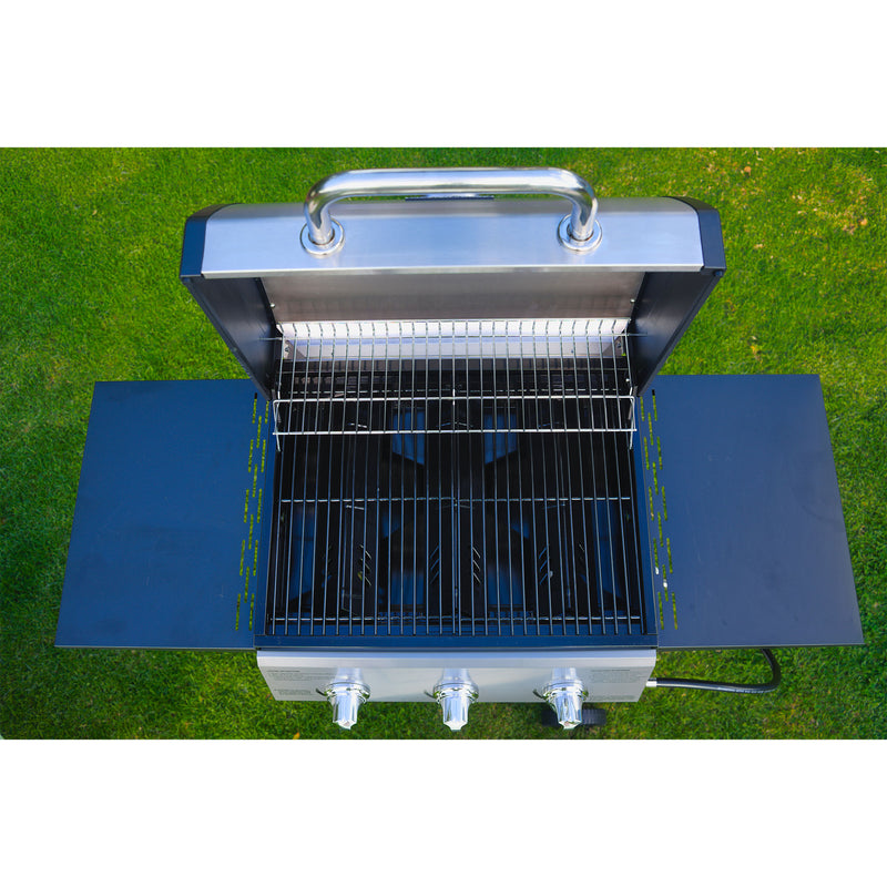 Grill Boss 27,000 BTU 3 Burner Grill w/Wheels, Cover, & Side Shelves (For Parts)