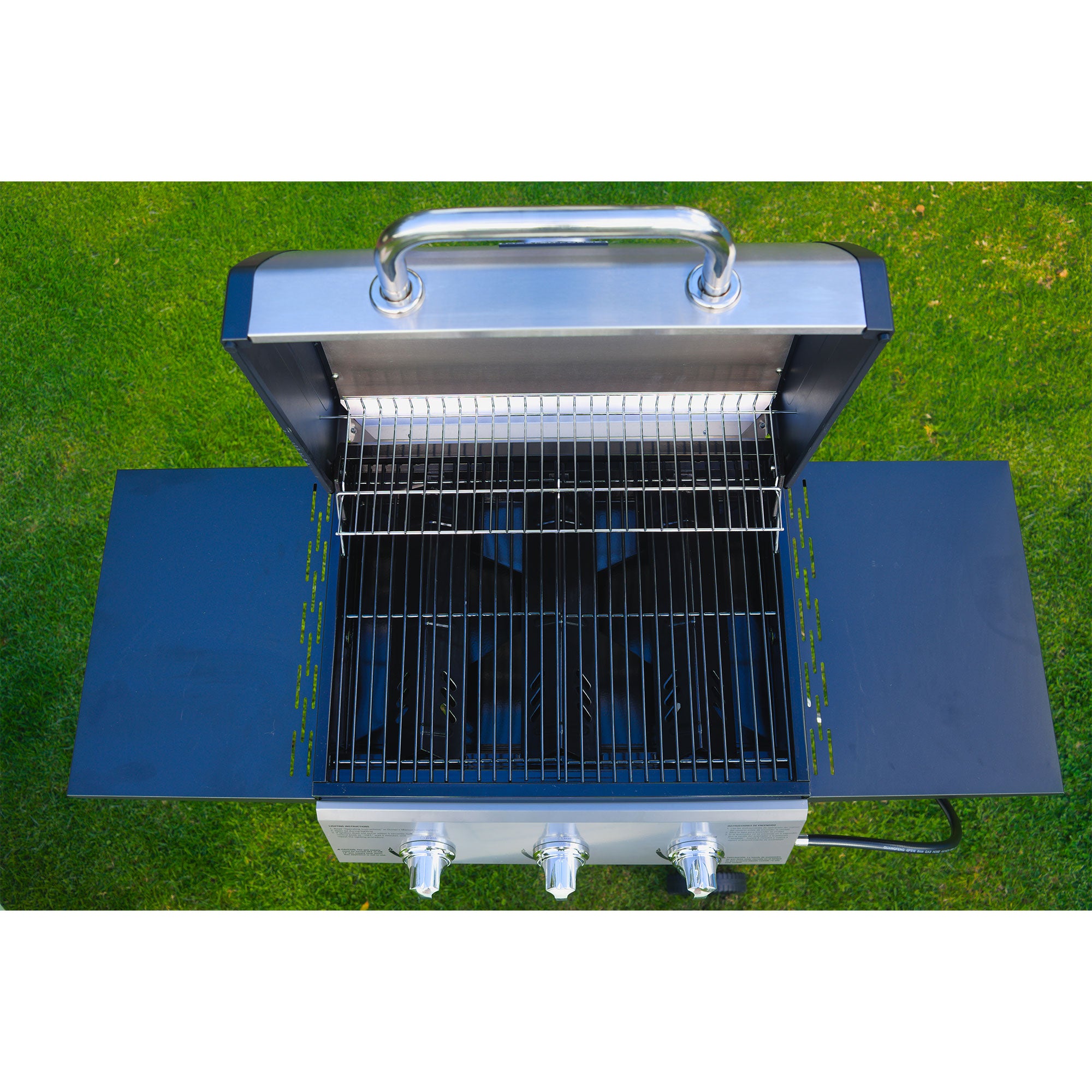 Grill Boss 27,000 BTU 3 Burner Grill w/Wheels, Cover, & Side Shelves (Damaged) - VMInnovations