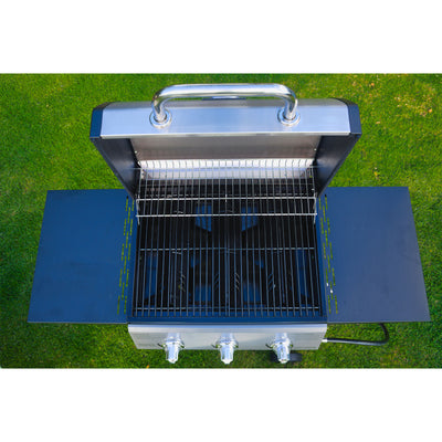 Grill Boss 27,000 BTU 3 Burner Grill w/Wheels, Cover, & Side Shelves (Damaged) - VMInnovations
