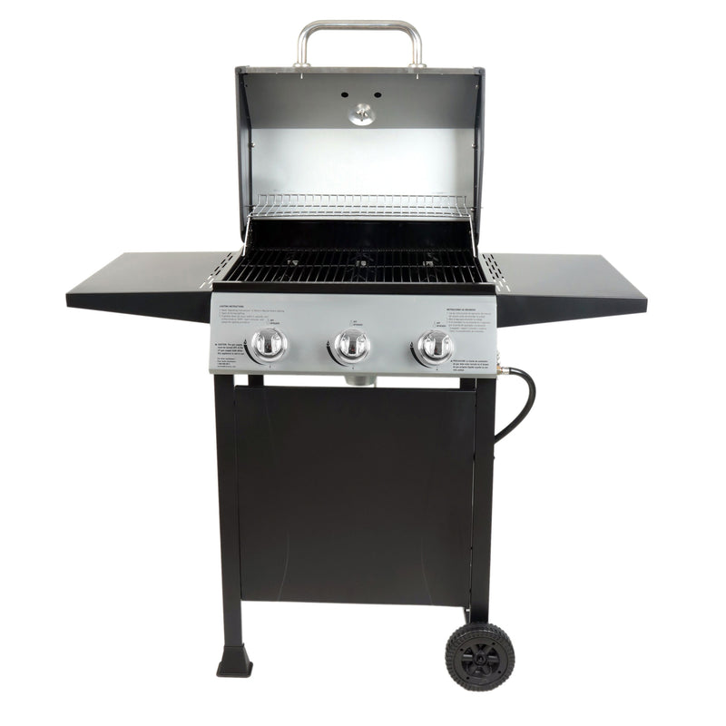 Grill Boss 27,000 BTU 3 Burner Grill w/Wheels, Cover, & Side Shelves (For Parts)