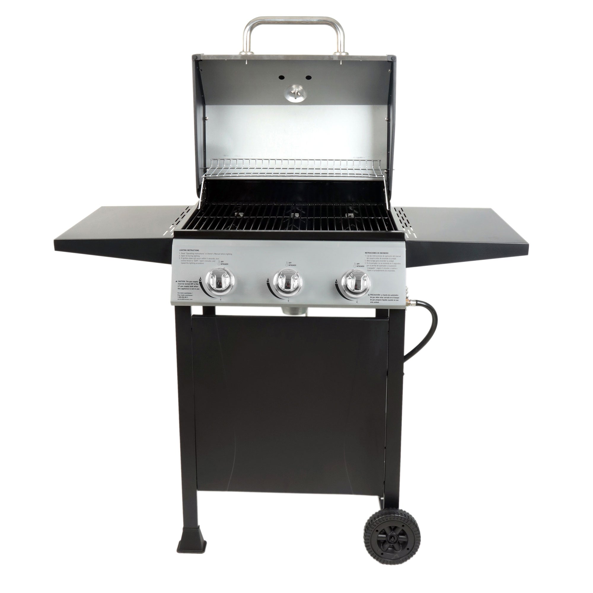 Grill Boss 27,000 BTU 3 Burner Grill w/Wheels, Cover, & Side Shelves (Damaged) - VMInnovations