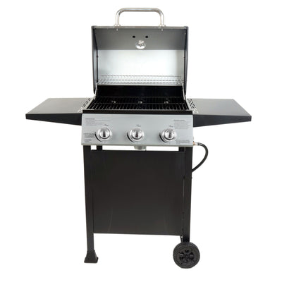 Grill Boss 27,000 BTU 3 Burner Grill w/Wheels, Cover, & Side Shelves (Damaged) - VMInnovations