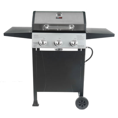 Grill Boss 27,000 BTU 3 Burner Grill w/Wheels, Cover, & Side Shelves (Damaged) - VMInnovations