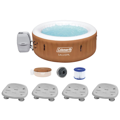 Bestway Coleman Miami AirJet Inflatable Hot Tub with 4 Pack SaluSpa Spa Seat - VMInnovations