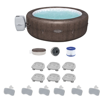 Bestway Coleman St Moritz Hot Tub with 6 SaluSpa Seat and 3 Headrest Pillows