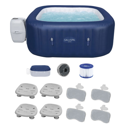 Bestway SaluSpa Hot Tub + Bestway Spa Seat (4 Pack)  + Bestway Pillows (2 Pack)