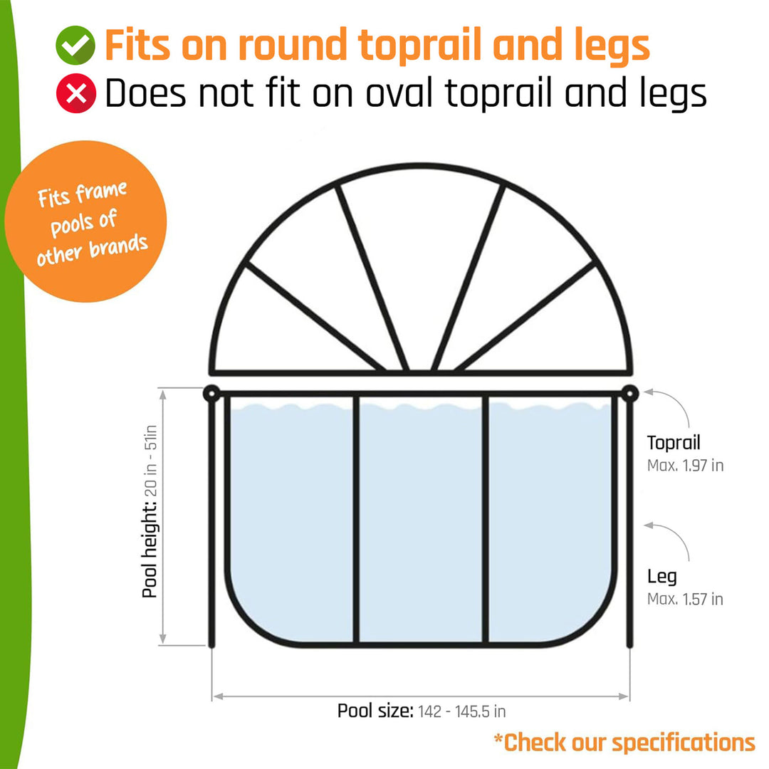 EXIT Toys 142 Inch Round Cover Dome Enclosure for Outdoor Pools (Open Box)