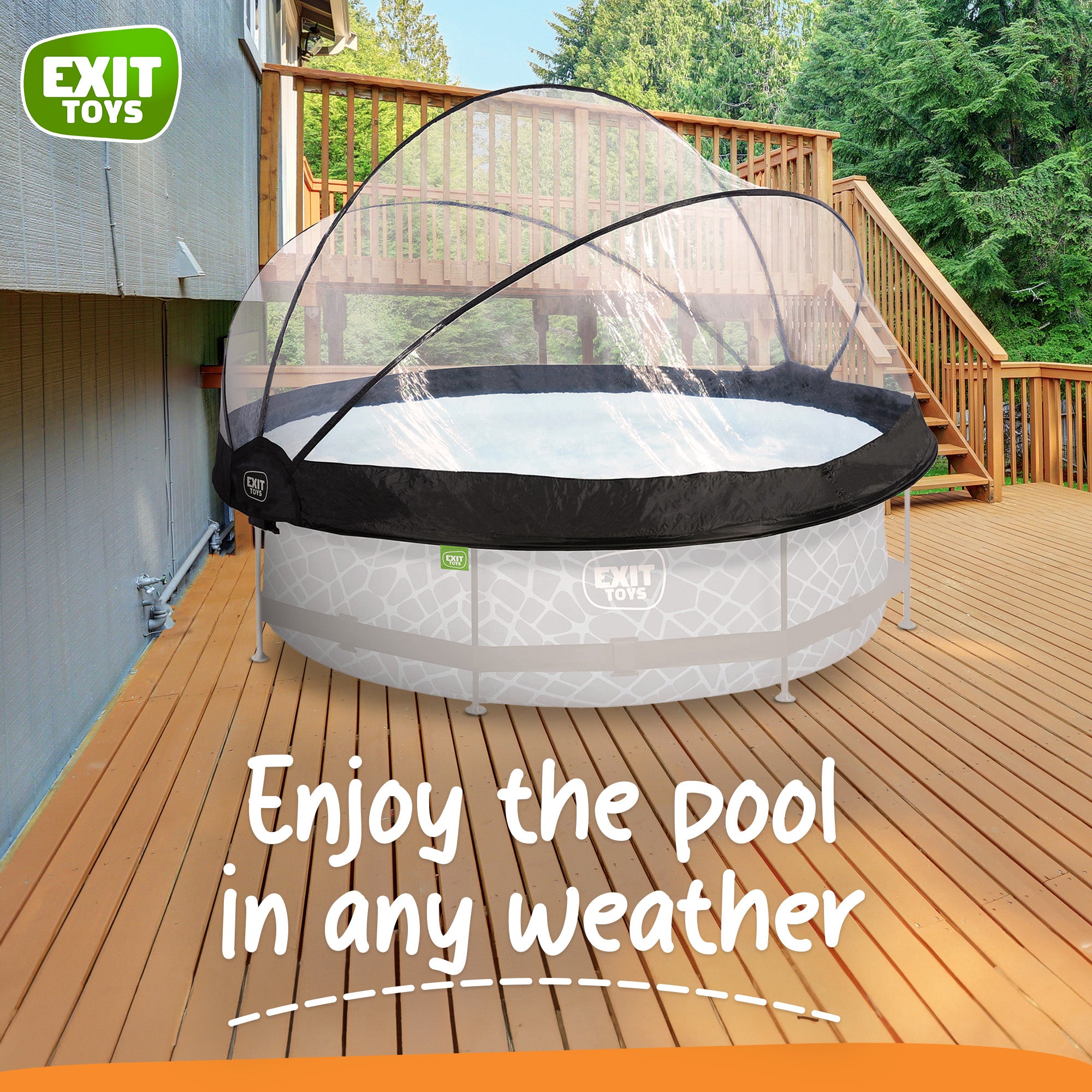 EXIT Toys 118" Multifunctional Cover Dome Enclosure for Outdoor Pools (Open Box) - VMInnovations