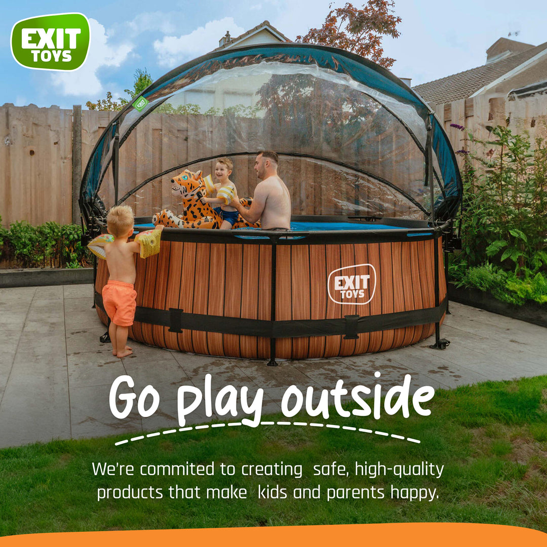 EXIT Toys 10 Foot Round Multifunctional Cover Dome Enclosure for Outdoor Pools