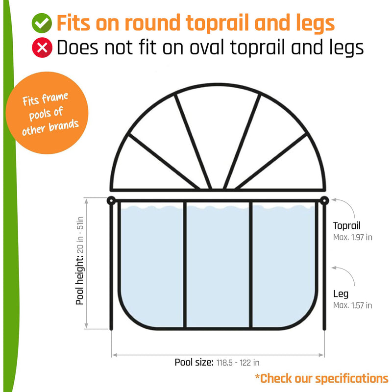 EXIT Toys 118" Multifunctional Cover Dome Enclosure for Outdoor Pools(For Parts)