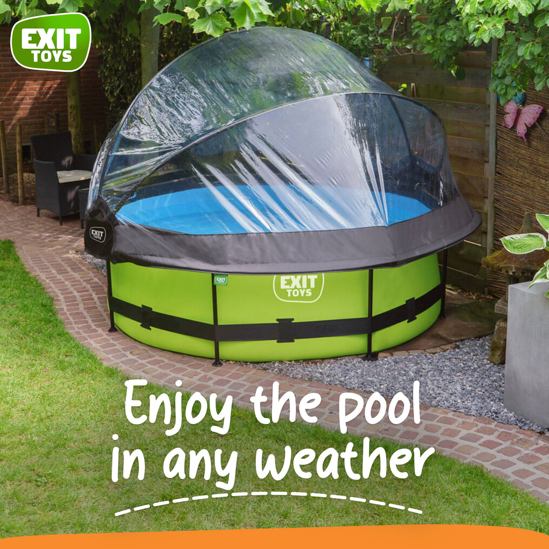 EXIT Toys 8ft Round Multifunctional Pool Cover Dome for Outdoor Swimming Pools