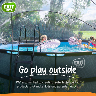 EXIT Toys 16 Foot Round Multifunctional Cover Dome Enclosure for Outdoor Pools