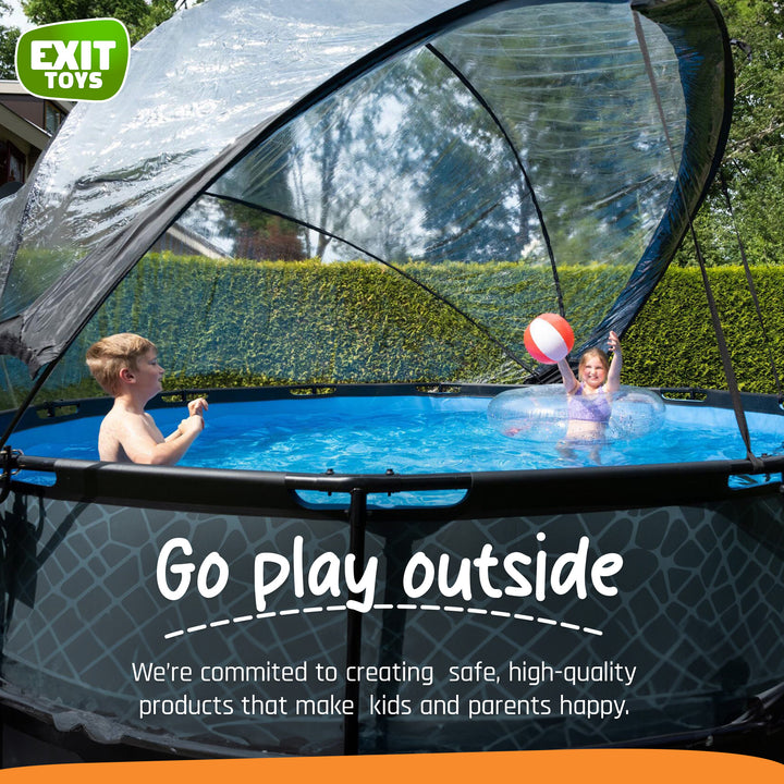 EXIT Toys 14 Foot Round Multifunctional Cover Dome Enclosure for Outdoor Pools