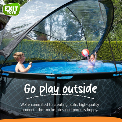 EXIT Toys 14 Foot Round Multifunctional Cover Dome Enclosure for Outdoor Pools