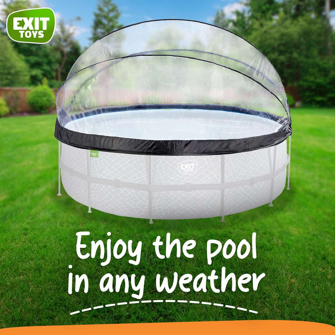 EXIT Toys 15 Foot Round Multifunctional Cover Dome Enclosure for Outdoor Pools