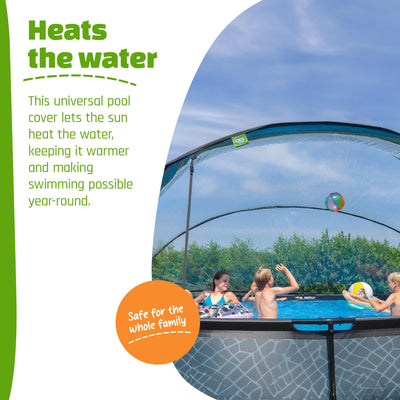 EXIT Toys 15 Foot Round Multifunctional Cover Dome Enclosure for Outdoor Pools - VMInnovations