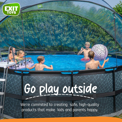 EXIT Toys 15 Foot Round Multifunctional Cover Dome Enclosure for Outdoor Pools