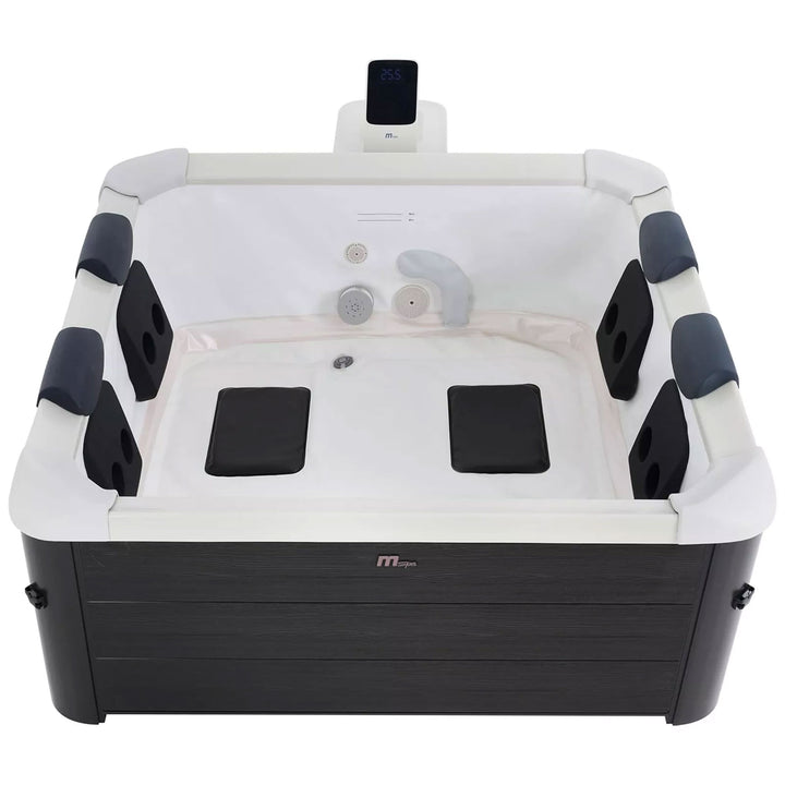 MSpa Oslo 6 Person Squared Hot Tub w/Hydro Massage Jets & LED Strip (Open Box)