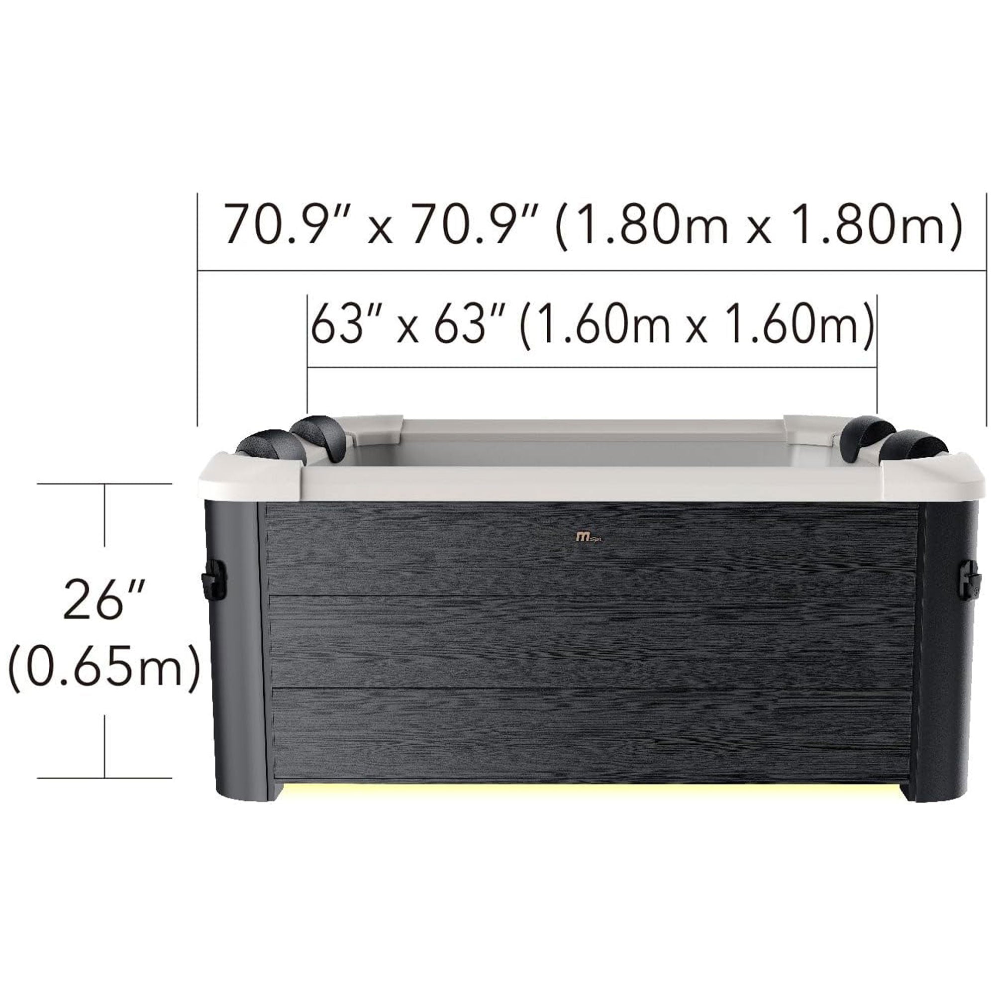 MSpa Oslo 6 Person Squared Hot Tub w/Hydro Massage Jets & LED Strip (Open Box) - VMInnovations