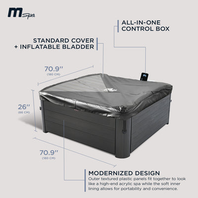 MSpa Square Bubble Spa w/Hard Exterior, Soft Lining Interior, & Hydro Jets, Oslo - VMInnovations