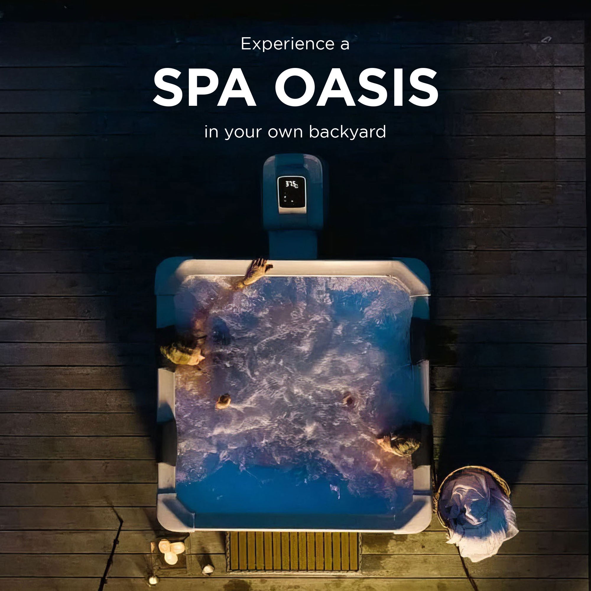 MSpa Oslo 6 Person Squared Hot Tub w/Hydro Massage Jets & LED Strip (Open Box)