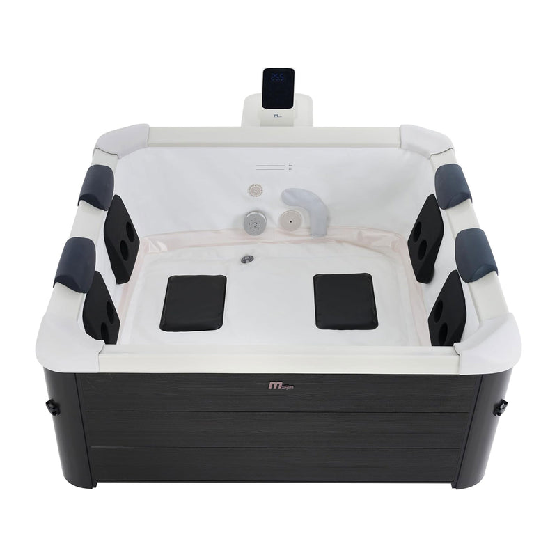 MSpa Oslo 6 Person Squared Hot Tub w/Hydro Massage Jets Plus & LED Strip (Used)