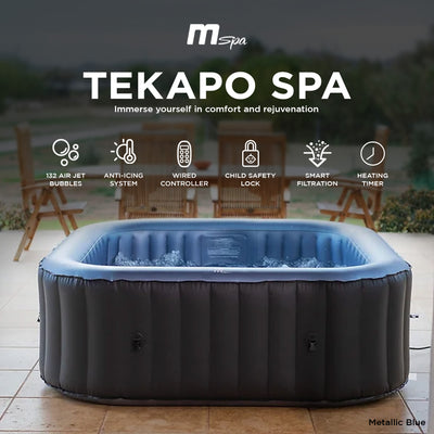 Tekapo 6 Person Inflatable Squared Hot Tub with Air Jets Massage System (Used)