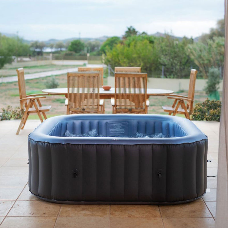 MSpa Tekapo 6 Person Inflatable Squared Hot Tub with Air Jets Massage System