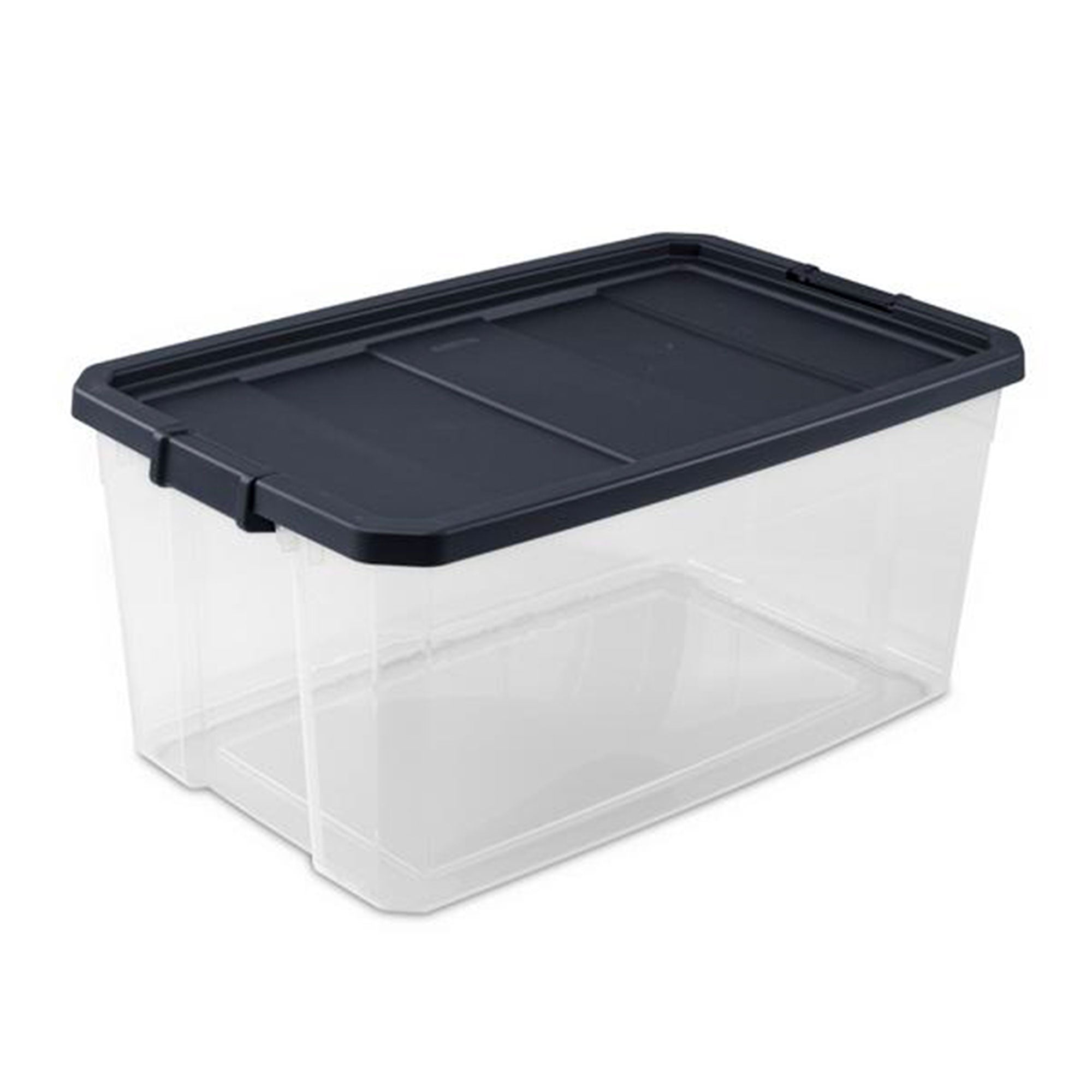 Sterilite 116 Quart Heavy Duty Box Stackable Storage Bin with Latching Lid, Ink - VMInnovations