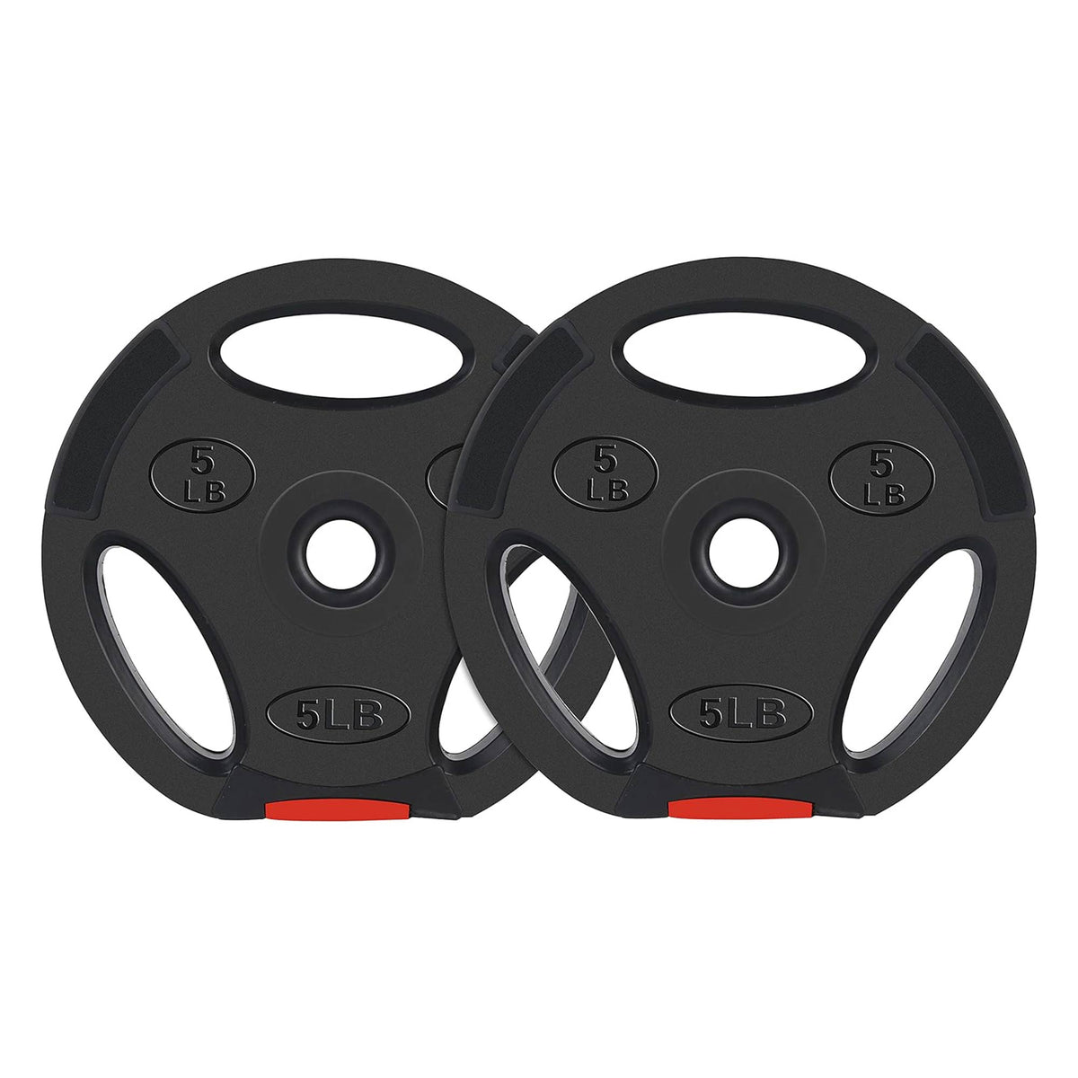 Signature Fitness Standard 5lb Olympic Weight Plate, Black (Set of 2) (Open Box)