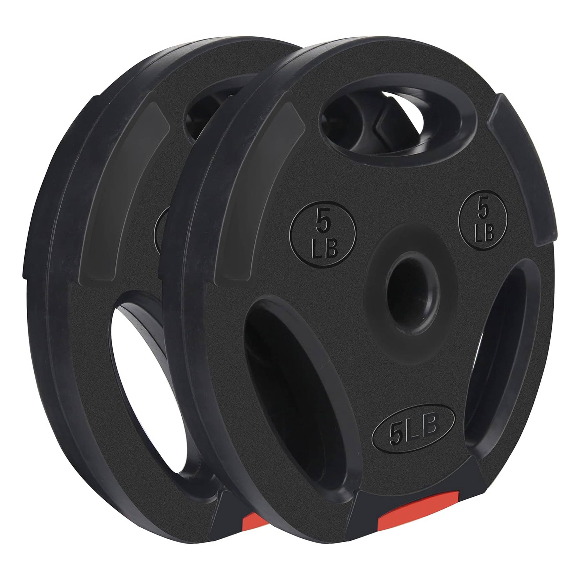 Signature Fitness Standard 5lb Olympic Weight Plate, Black (Set of 2) (Open Box) - VMInnovations