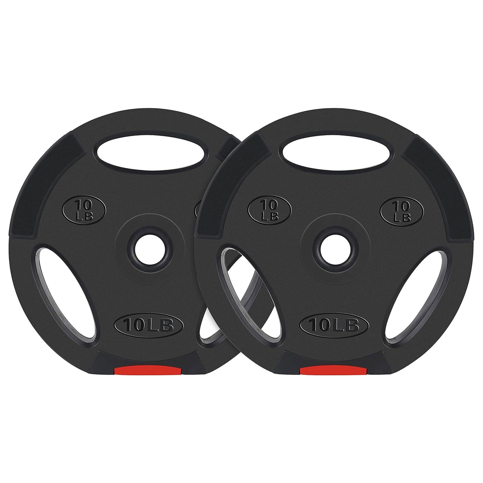 Signature Fitness Standard 10 Pound Coded Olympic Weight Plate, Black (Set of 2) - VMInnovations