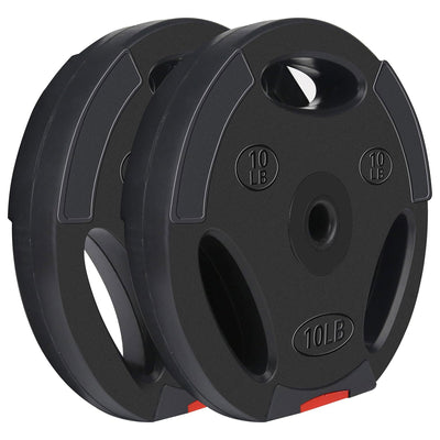 Signature Standard 10 Pound Coded Olympic Weight Plate, Black (2pc) (Open Box)