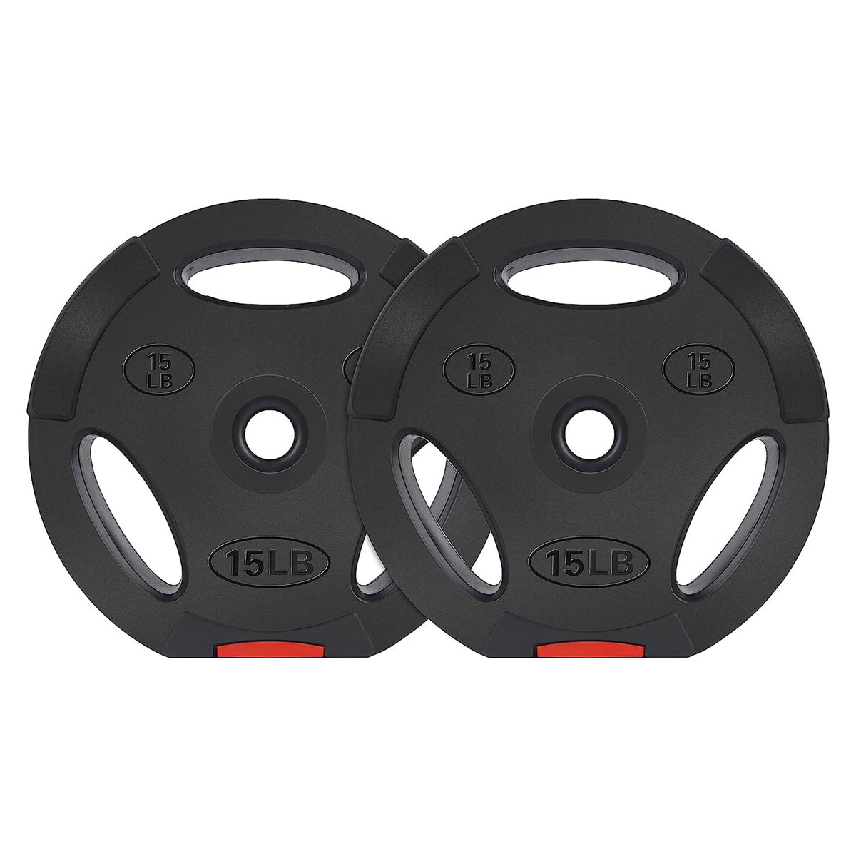 Signature Fitness Standard 15lb Coded Olympic Weight Plate, Black(2pc)(Open Box) - VMInnovations
