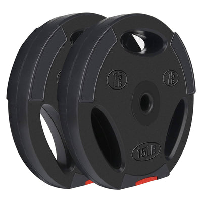Standard 15 Pound Coded Olympic Weight Plate, Black (Set of 2) (Used) - VMInnovations