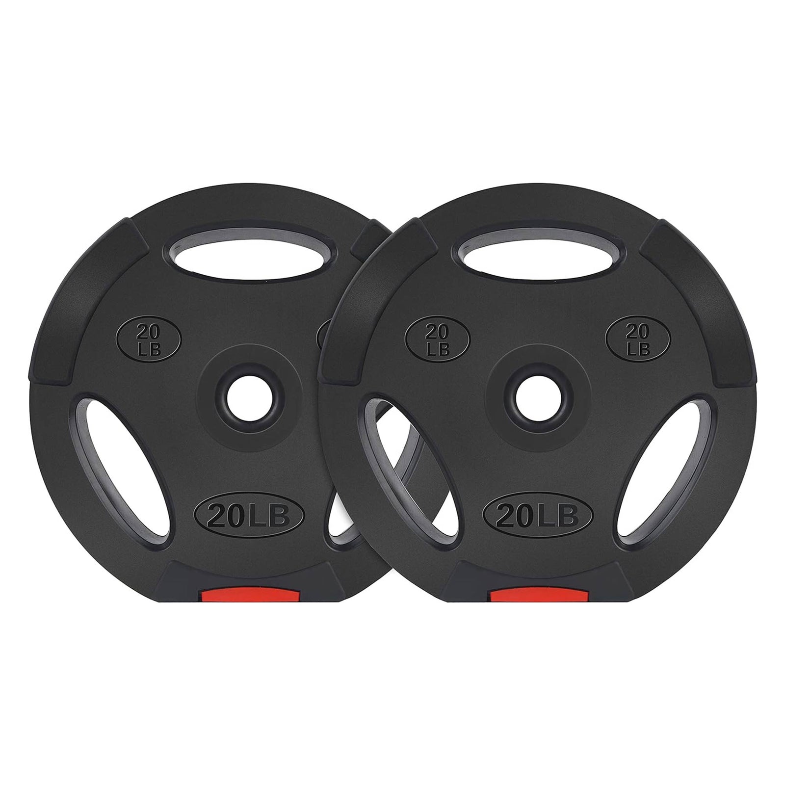 Signature Fitness Standard 20 Pound Coded Olympic Weight Plate, Black (Set of 2) - VMInnovations