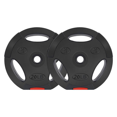 Signature Fitness Standard 20 Pound Coded Olympic Weight Plate, Black (Set of 2) - VMInnovations