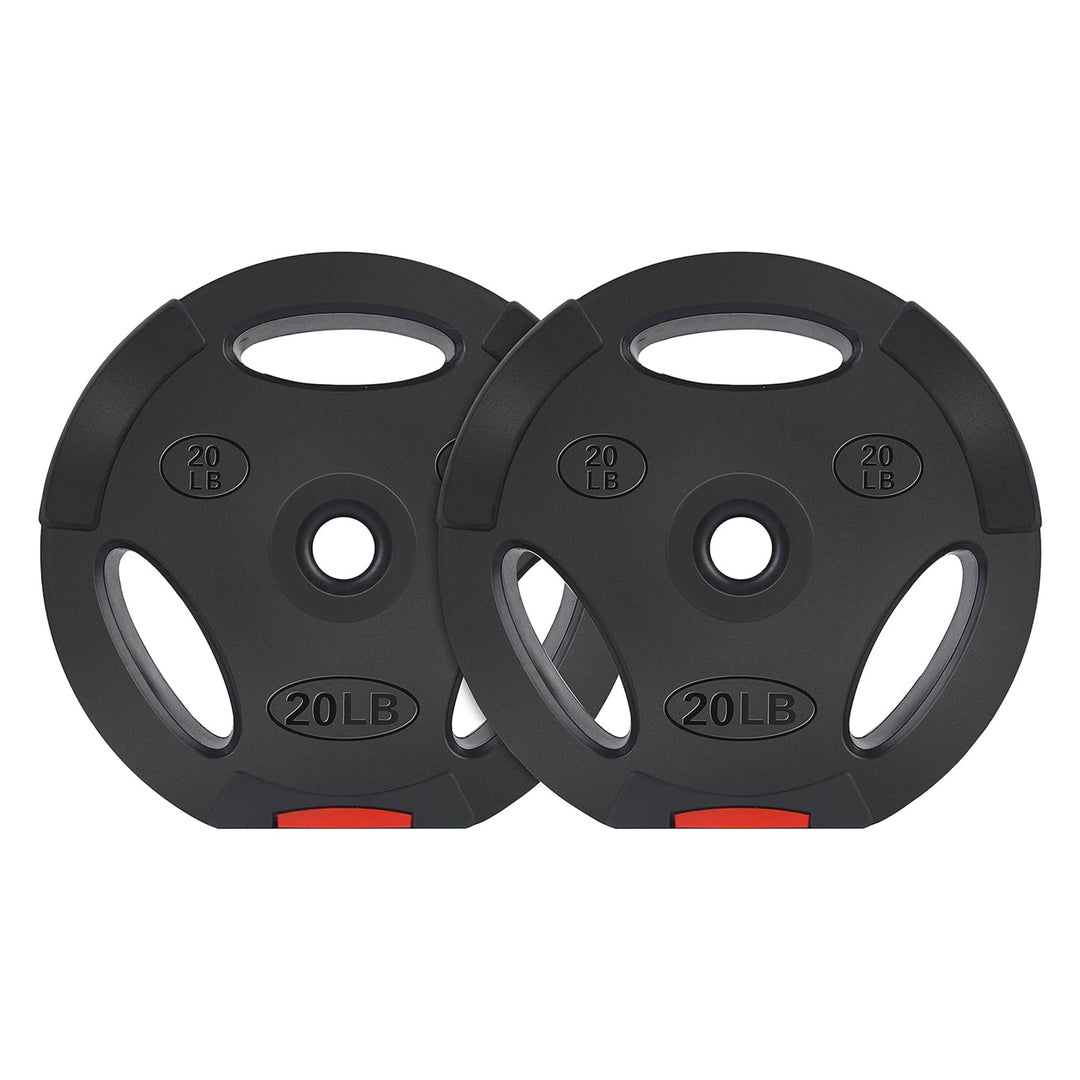 Signature Fitness Standard 20lb Coded Olympic Weight Plate, Black(2pc)(Open Box) - VMInnovations