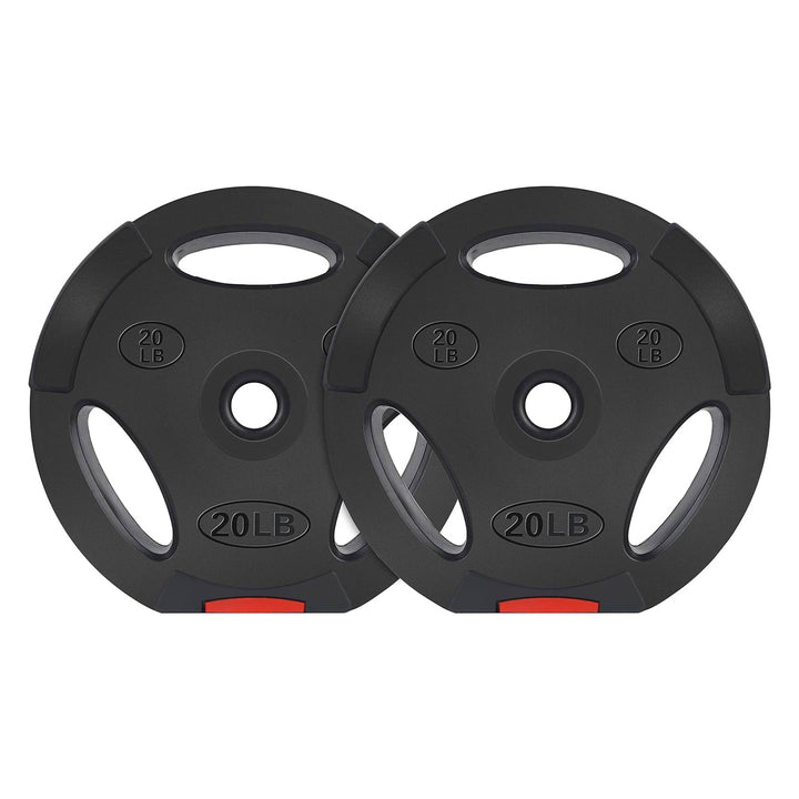 Signature Fitness Standard 20lb Coded Olympic Weight Plate, Black(2pc)(Open Box) - VMInnovations